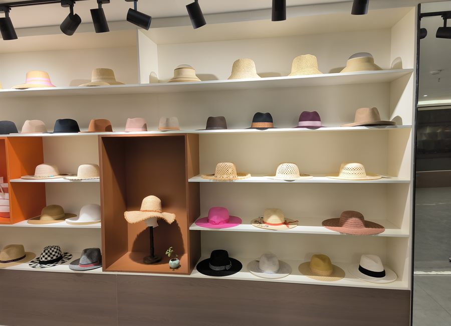Hat showroom wall display
