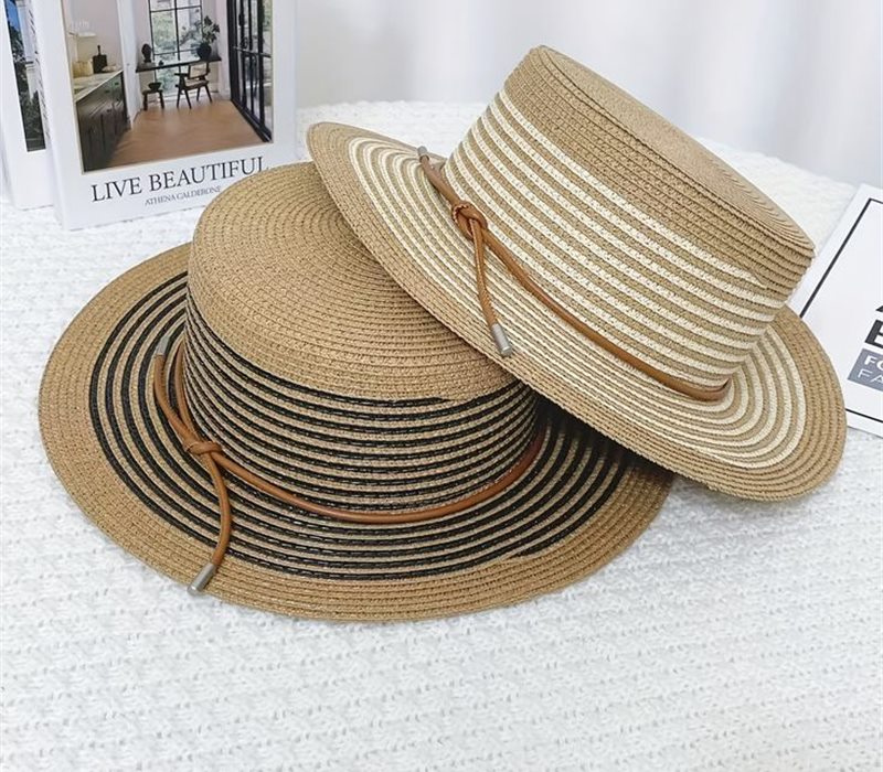 Foldable striped sun hats