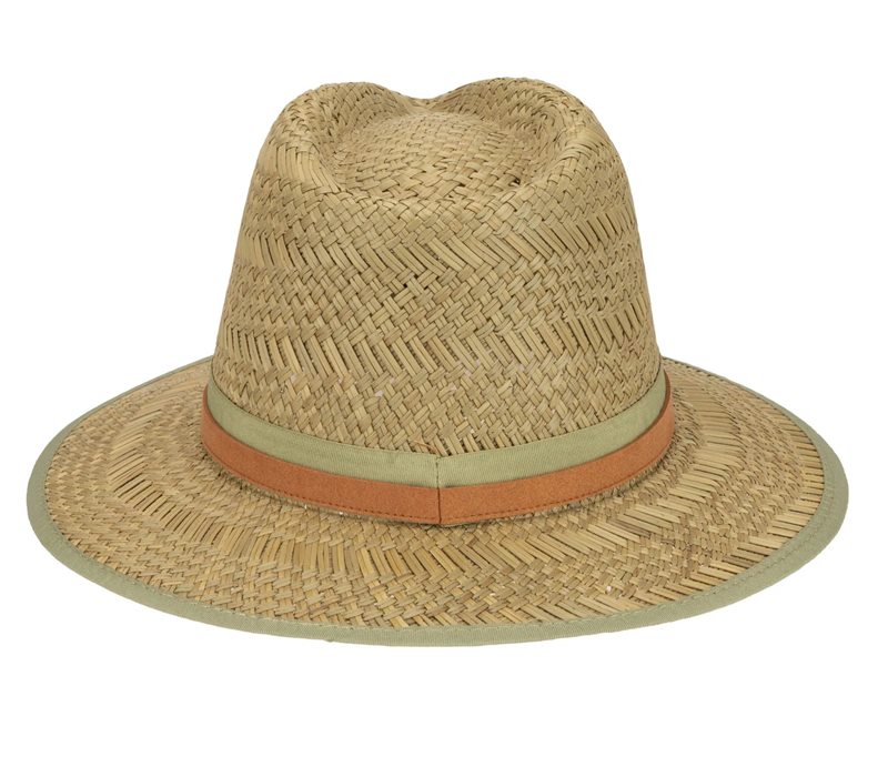 Natural straw fedora hat